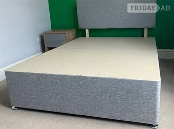 KING SIZE DIVAN BASE (NO STORAGE) AND MATCHING HB