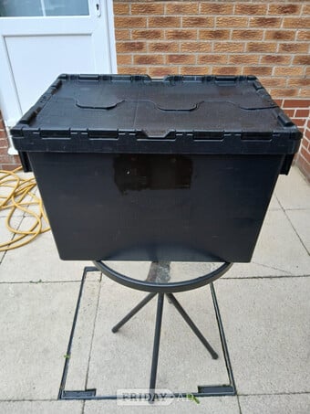 Tote box black heavy duty 