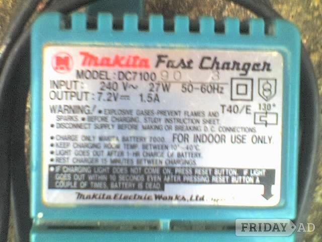 Makita DC7100 Power Tool Battery Charger , Blue 7.2-Volt 1.5A 27W