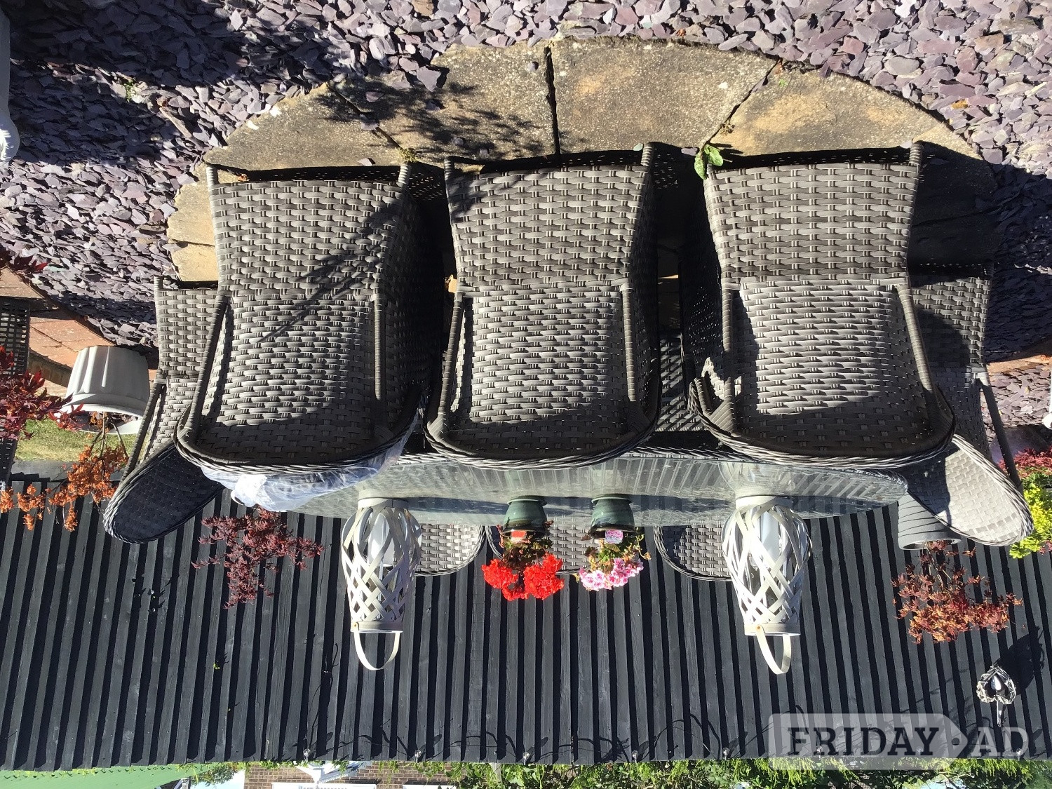 Wicker 9 piece garden set with cushions