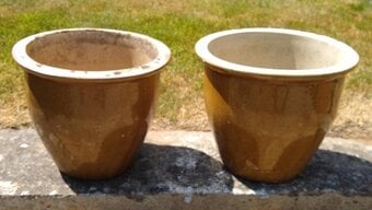 A Pair of Brown Garden Pots