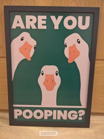 cheeky bathroom wall poster a3 mdf black frame 200 gsm card