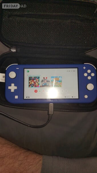 Nintendo Switch Lite Blue Console with Charger & Case