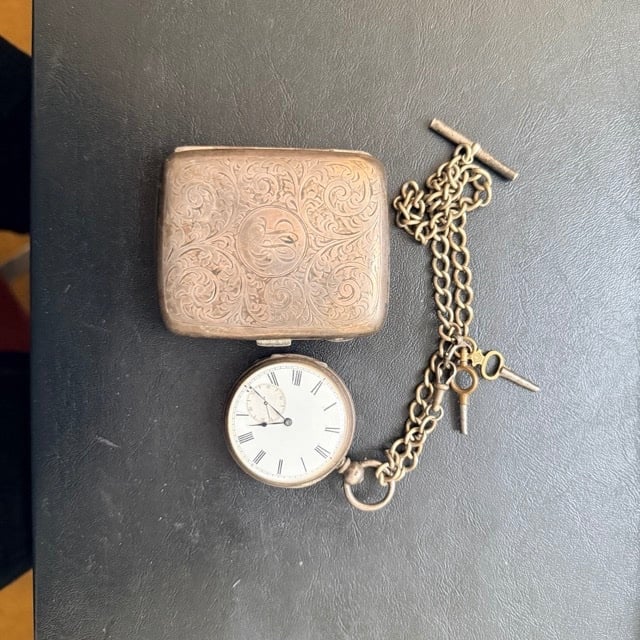 Silver Pocket Watch & Silver Cigarette Case. in Worthing