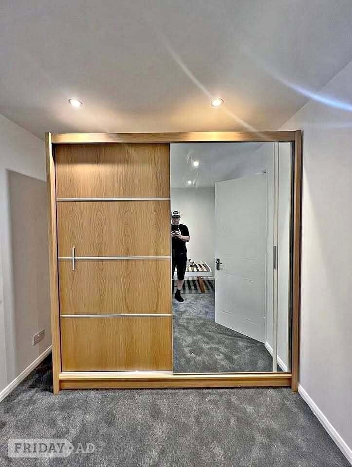 Leicester Oak 203cm wardrobe ¬ 2 sliding door wardrobe 