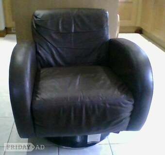 brown leather swivel chair