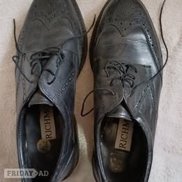 Richmond Upper Leather Black Shoes Size 8