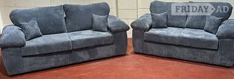 LILY 2&1 SOFAS IN GREY JUMBO CORD FABRIC