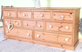 Nationwide Delivery Large Rustic Farmhouse Pine Chest Of Drawers