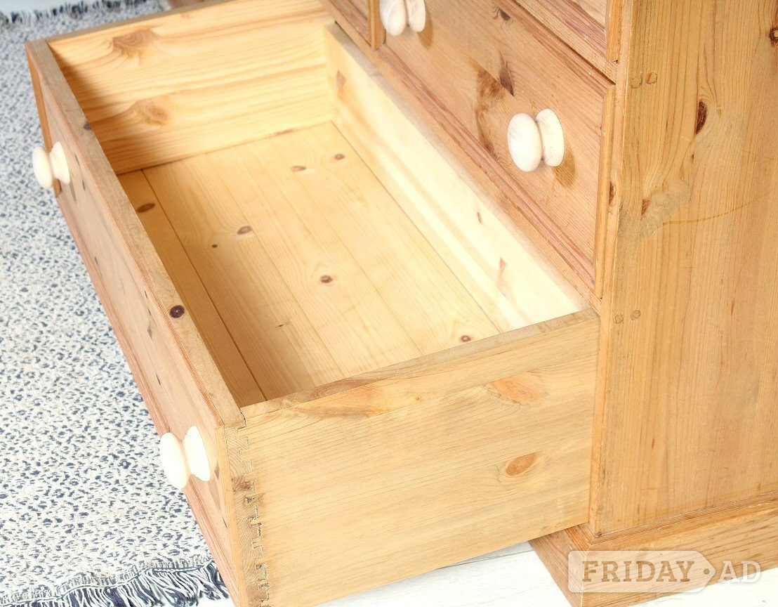 Nationwide Delivery Large Rustic Farmhouse Pine Chest Of Drawers