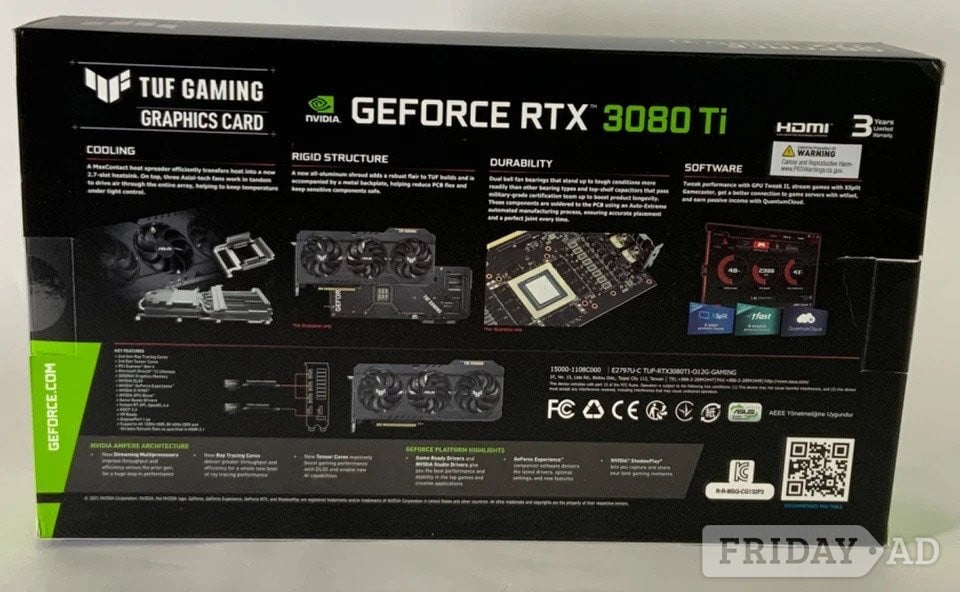 City of London Asus TUF OC Nvidia GeForce RTX 3080 Ti 12 GB GDDR6 PCIE 4 GPU-Fas