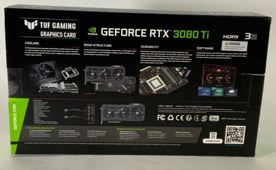 City of London Asus TUF OC Nvidia GeForce RTX 3080 Ti 12 GB GDDR6 PCIE 4 GPU-Fas