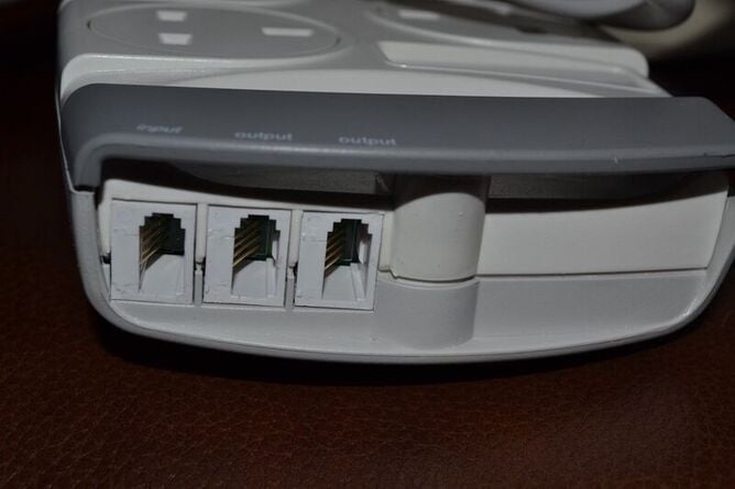 Belkin 'SurgeMaster' 6 way mains block and power-surge protector.