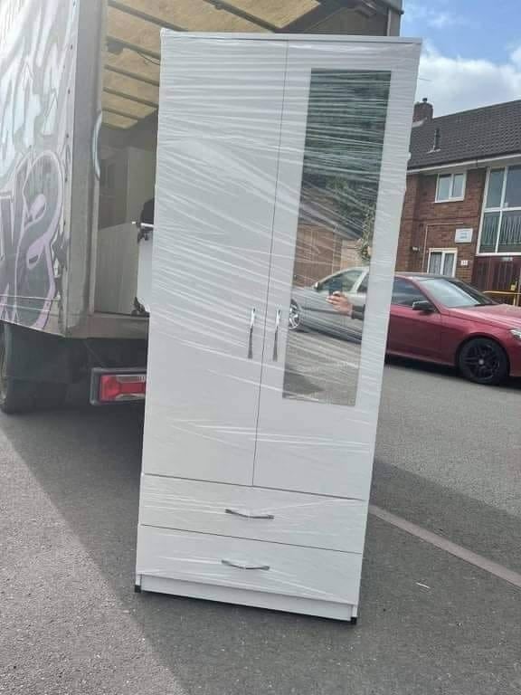 2 doow simple wardrobe with mirror