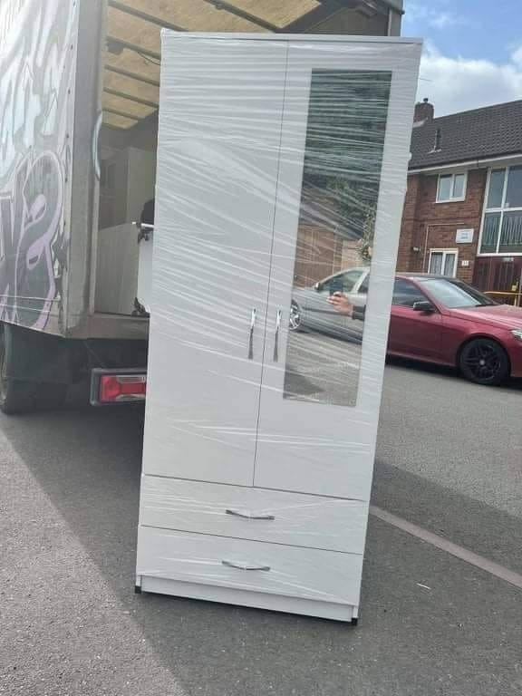 2 doow simple wardrobe with mirror