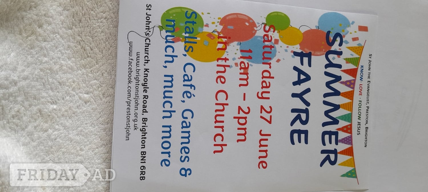 St John's Church Summer Fayre in St John's Church, Knoyle Road, Brighton, BN1 6RB