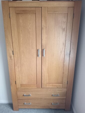 Double solid wood wardrobe with drawers - A quality item in great