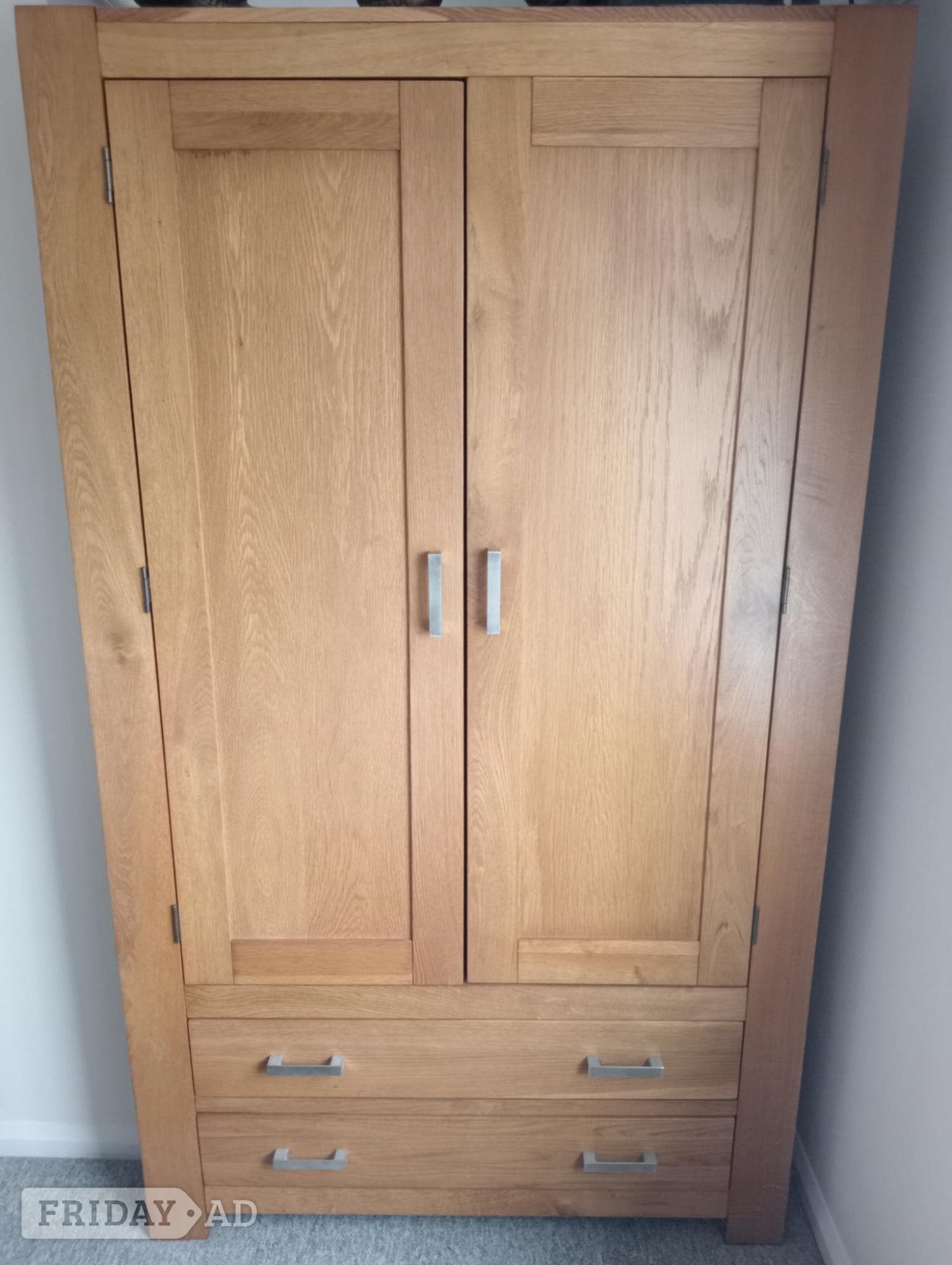 Double solid wood wardrobe with drawers - A quality item in great in Bognor Regis