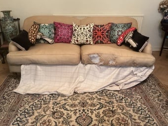 Linen Traditional 3 Seater Sofa