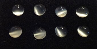 8 Cat's Eye Moonstone Cabochon Gemstones for jewellery making and