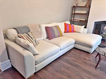 DFS Calix Boucle Fabric 4 Seater Corner Chaise Sofa 