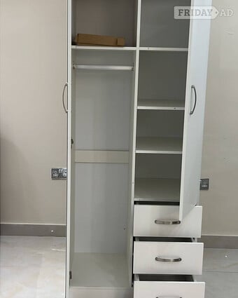 IKEA 2 Door Wardrobe with Hanging Rails and Shelves