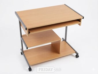 Compact & Versatile Rolling Computer Desk with Keyboard Tray