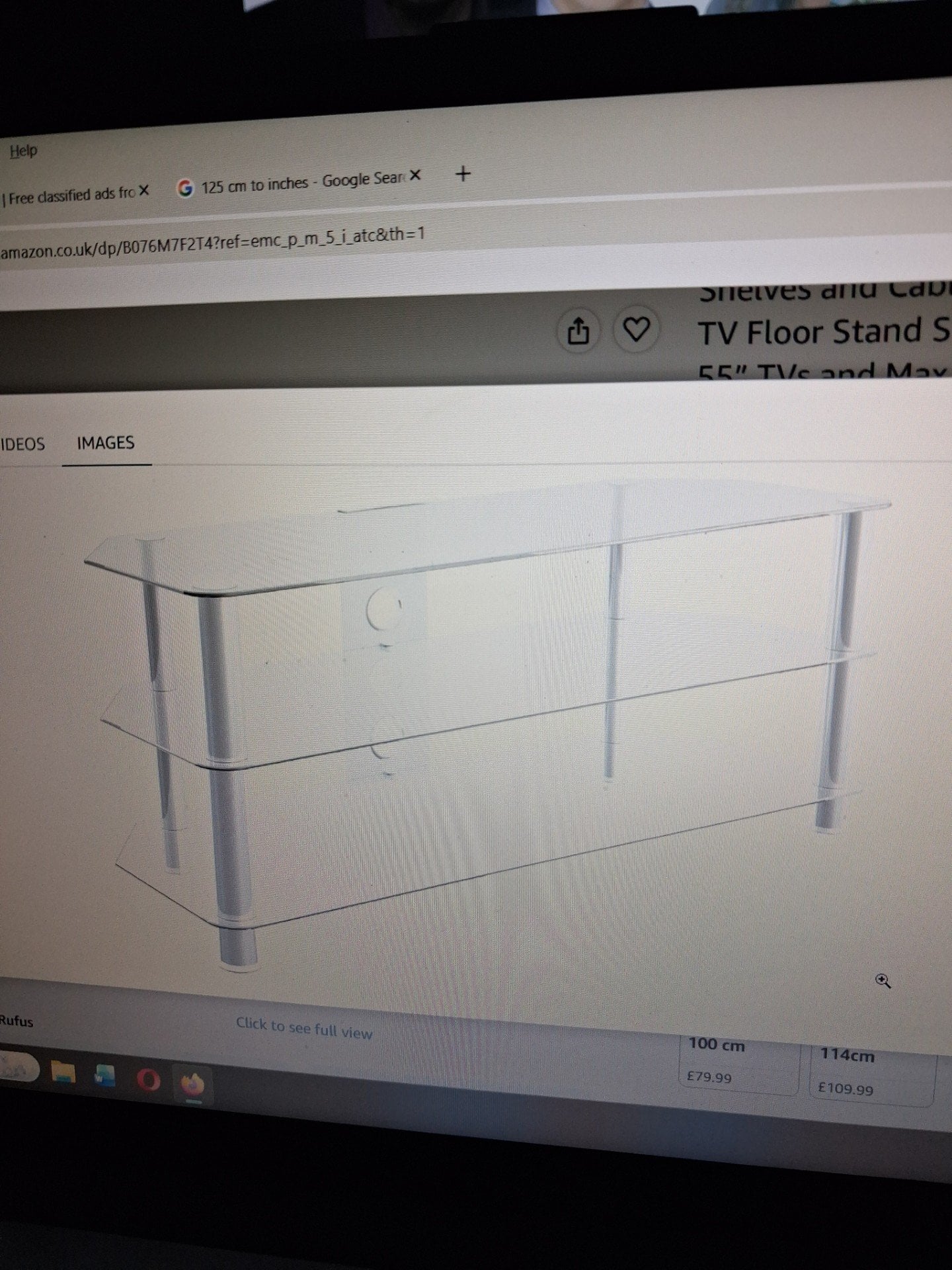 Glass TV Stand in Eastbourne