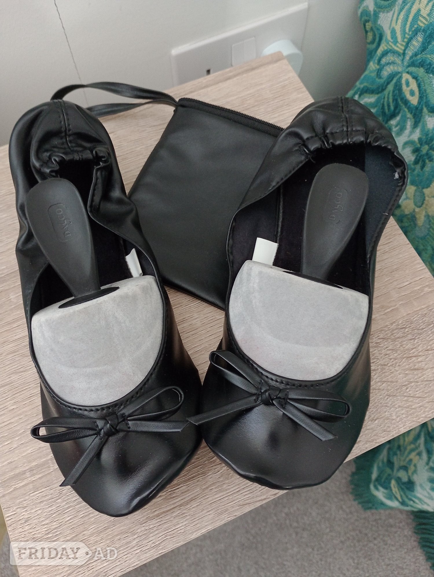 Black plastic travel pumps size 5 in Worthing