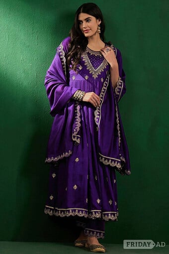 Silk Salwar Kameez with Embroidered