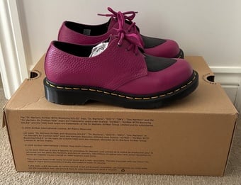  Dr Martens 1461 Amore Fuchsia/Black heart shoes size 6.5