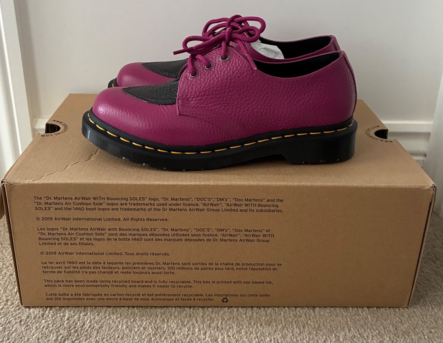  Dr Martens 1461 Amore Fuchsia/Black heart shoes size 6.5 - Clothing, Footwear & Accessories in Eastbourne