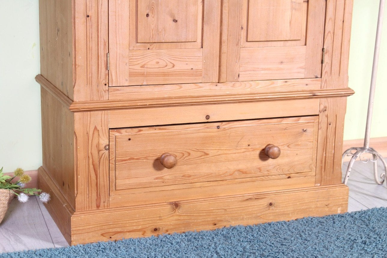 UK Delivery - Waxed Pine Farmhouse Wardrobe Drawer & Shelf - Furniture