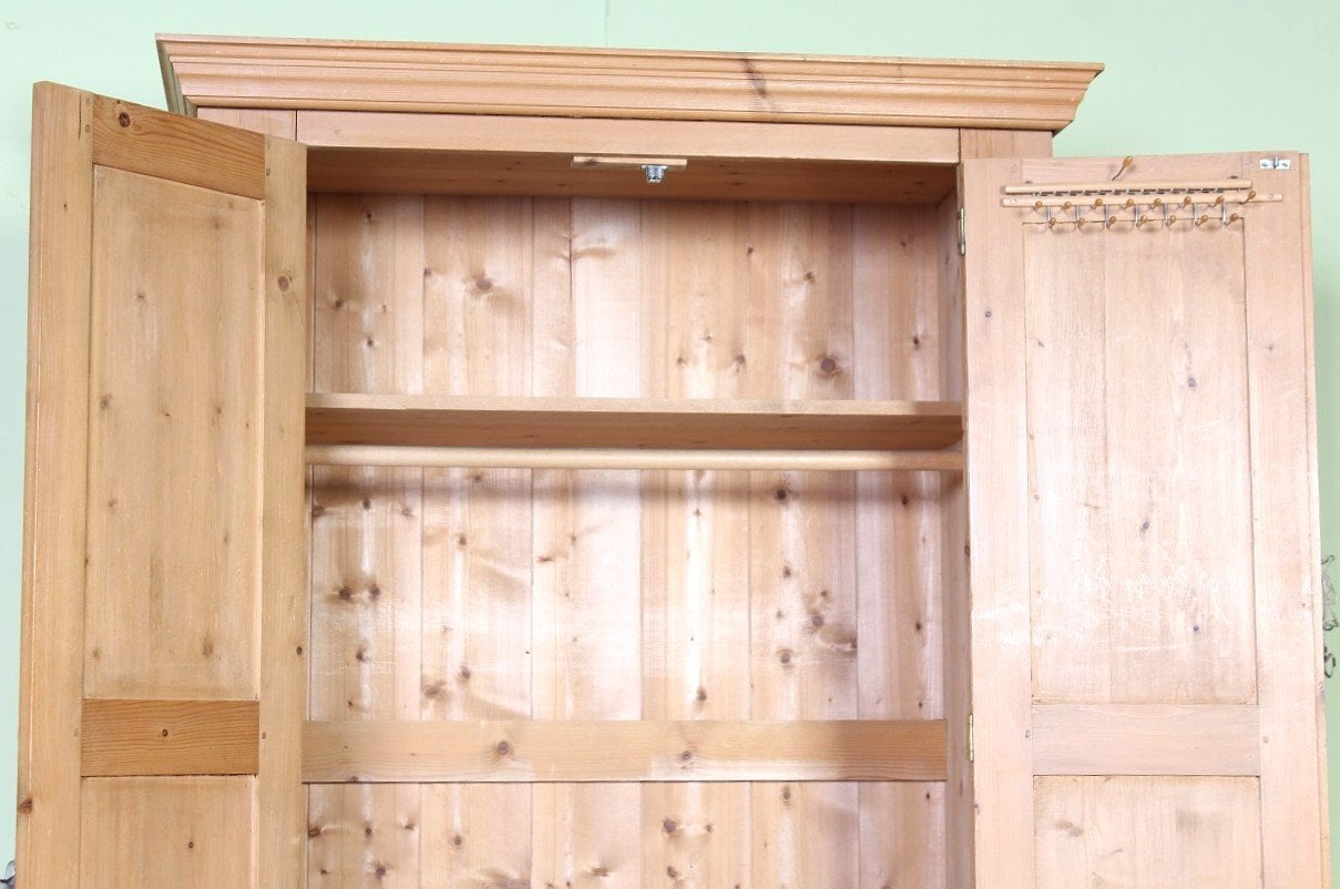 UK Delivery - Waxed Pine Farmhouse Wardrobe Drawer & Shelf