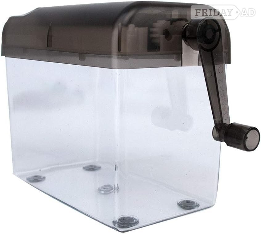 Manual Shredder - A6 Straight Cut Smash Portable Mini Paper Grinder Fits Folded A4 Portrait Paper Capacity 1.5L Black. - DIY