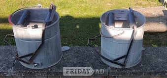 2 Kentucky Mop Buckets, 2 Poles & 15 New Mop Heads
