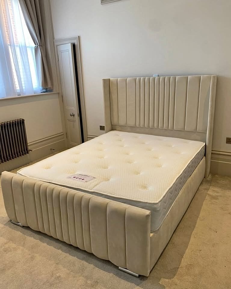 Panel wing bed with mattress & Ottoman Storage bed for sale COD 