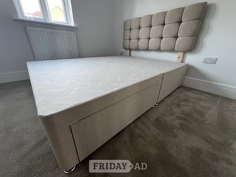 CASHMERE 1000 POCKET MATTRESS WITH DIVAN BASE 2 DRAWERS &HB-4FT