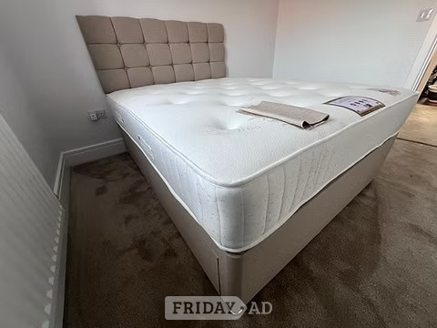 Rotherham CASHMERE 1000 POCKET MATTRESS WITH DIVAN BASE 2 DRAWERS &HB-4FT