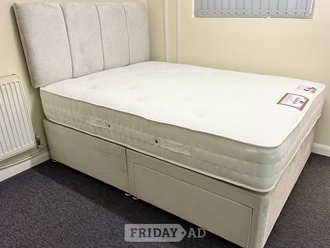CASHMERE 1000 POCKET MATTRESS WITH DIVAN BASE 2 DRAWERS &HB-4FT - Furniture in Rotherham
