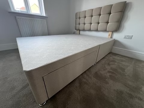 CASHMERE 1000 POCKET MATTRESS WITH DIVAN BASE 2 DRAWERS &HB-4FT