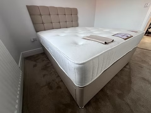 Rotherham CASHMERE 1000 POCKET MATTRESS WITH DIVAN BASE 2 DRAWERS &HB-4FT