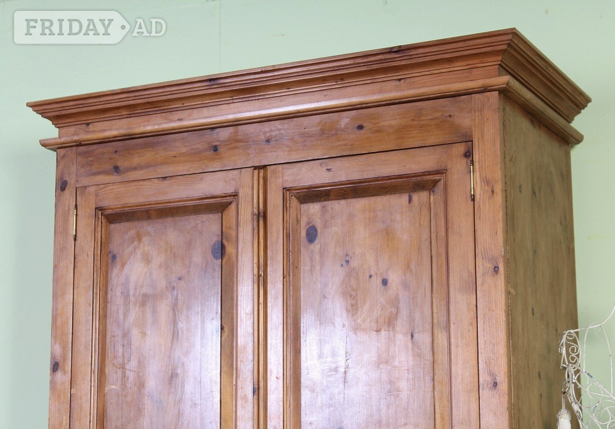 UK Delivery - Antique Cottage Style Pine Farmhouse Wardrobe - Furniture
