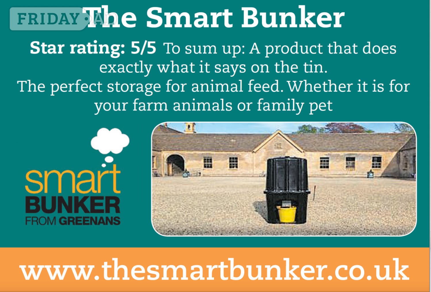 The Smart Bunker Animal Feed Storage  in Beverley