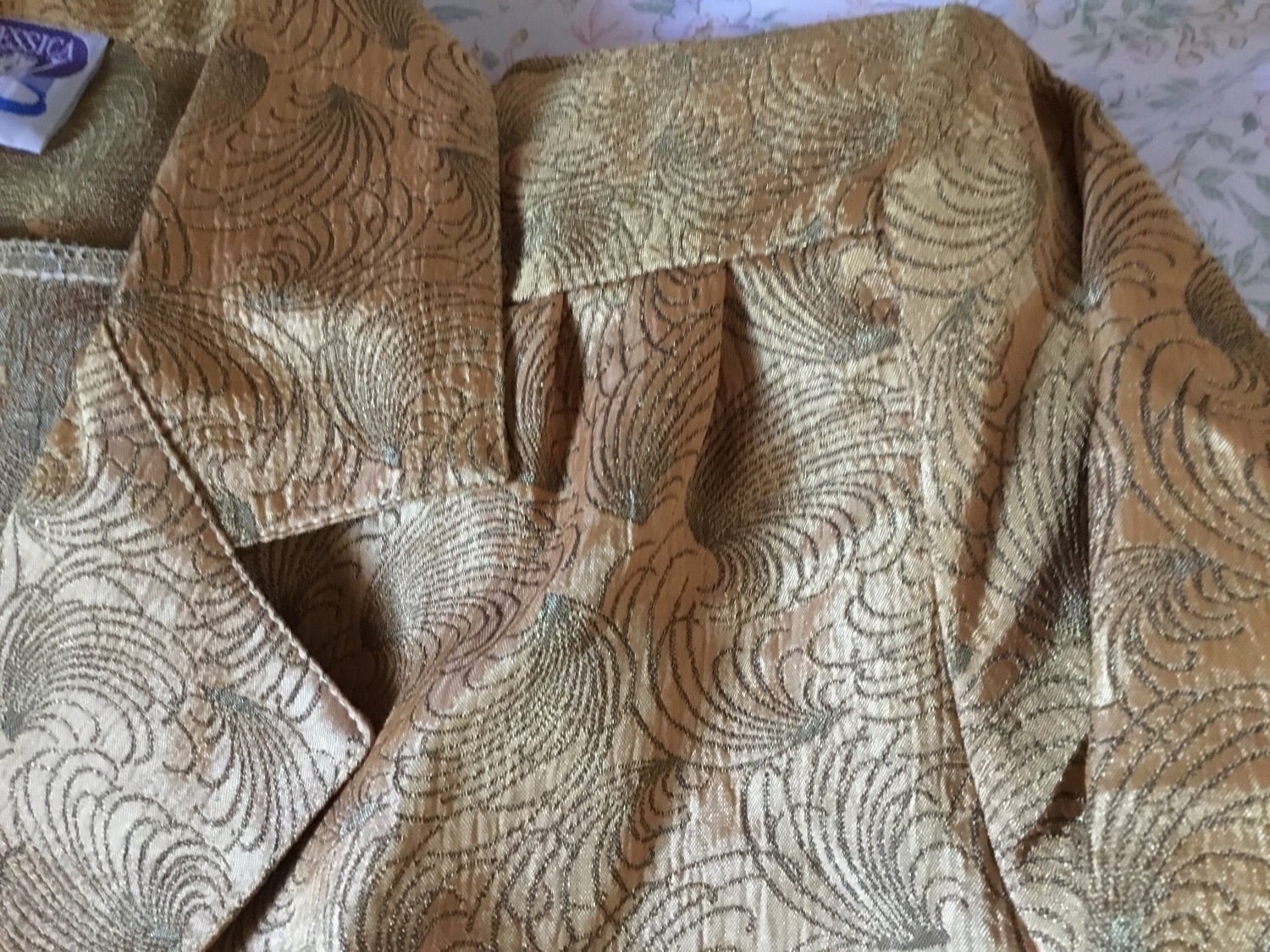 Yessica vintage gold with black swirls Vintage buttoned blouse - Clothing, Footwear & Accessories in Llantwit Major