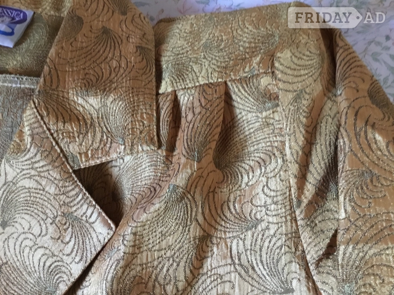 Yessica vintage gold with black swirls Vintage buttoned blouse - Clothing, Footwear & Accessories in Llantwit Major