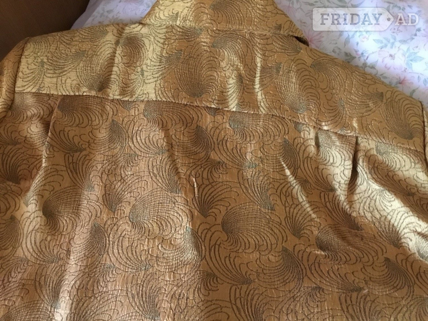 Yessica vintage gold with black swirls Vintage buttoned blouse - Clothing, Footwear & Accessories