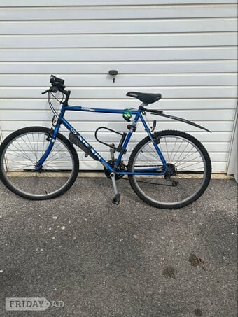 Men’s blue Dakar mountain bike. Light rusting but frame sound.