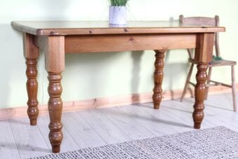 UK Delivery - Old Farmhouse Pine Table Waxed With Cutlery Drawer