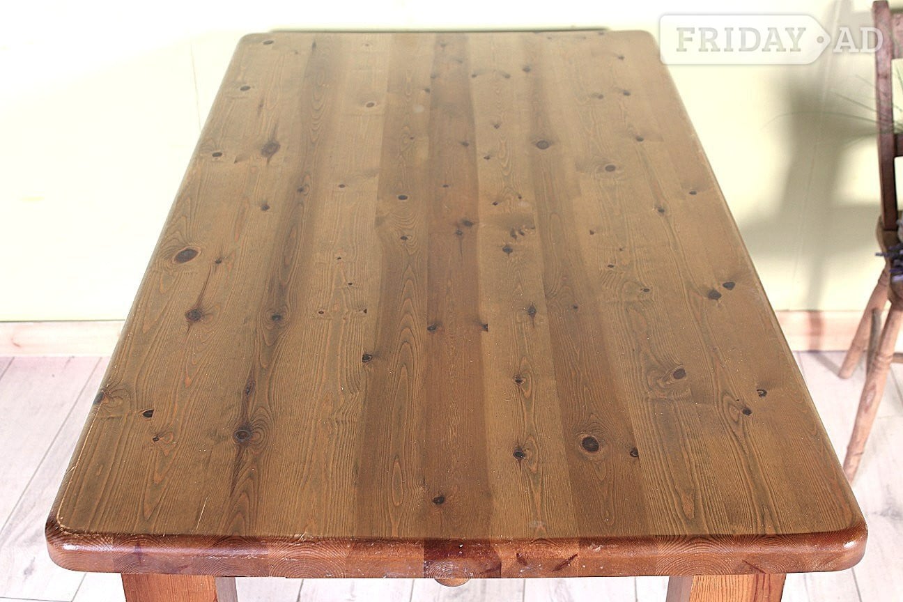 Hailsham UK Delivery - Old Farmhouse Pine Table Waxed With Cutlery Drawer